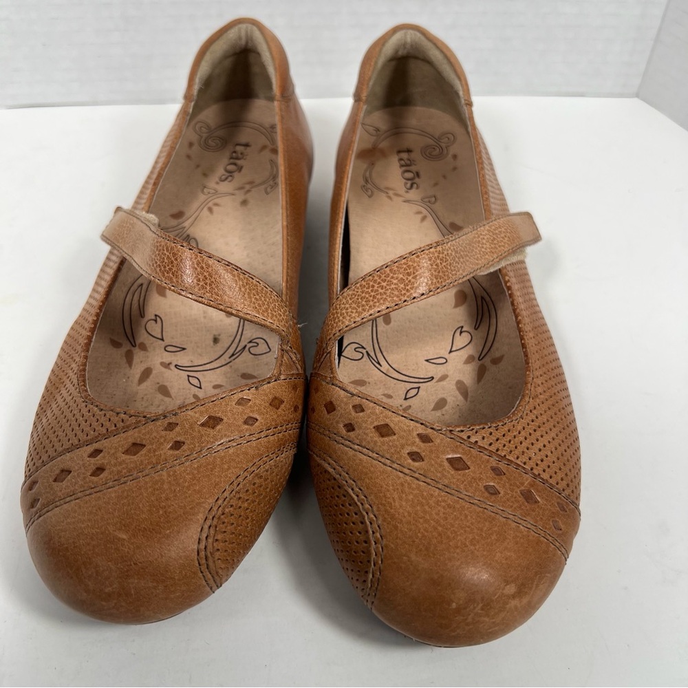 Taos Scamp Women’s Shoes 6 Brown Leather Mary Jane Comfort Flats Arch Support - Picture 3 of 14